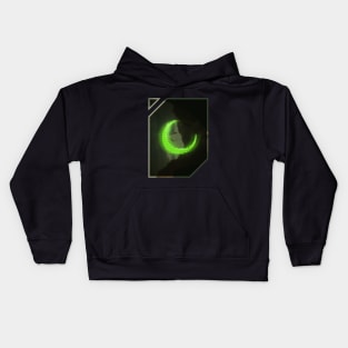 Green neon - electro moon Kids Hoodie